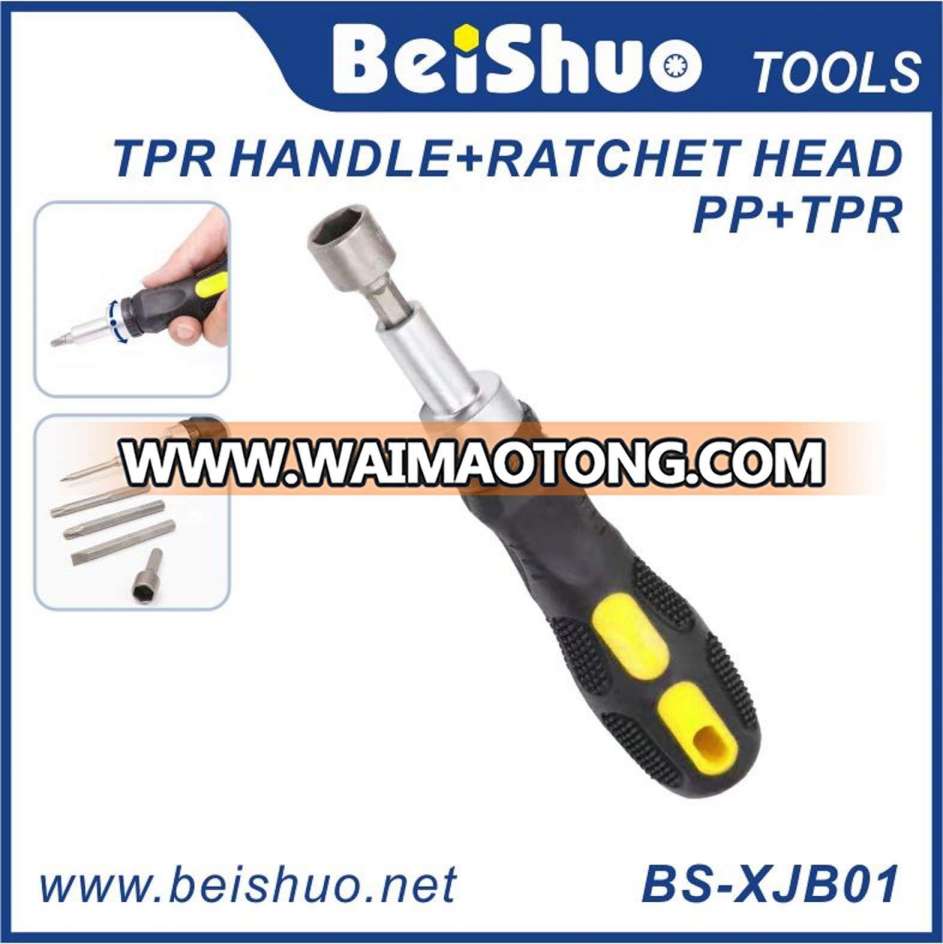 BS-Xjb01 DIY Portable TPR Handle Ratchet Screwdriver