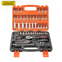 Wholesale Automotive Heavy Duty Standard Edition Portable 53 pcs Auto Car Repair Hand Tools Socket Wrench Set With Plastic Box